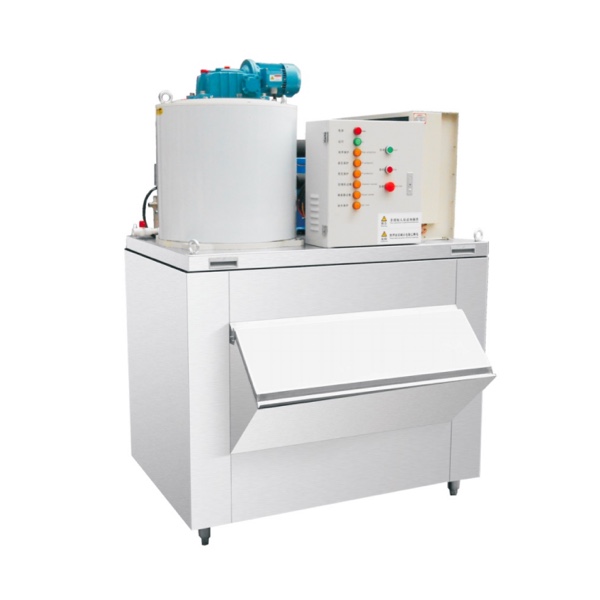 Industrial 1000KH/24H Flake Ice Maker Air-Cooled Commercial Snowflake Ice Machine Compressor for Seafood Food Processing